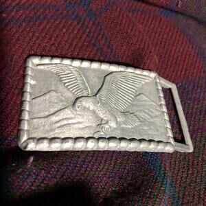 Pewter Eagle Belt Buckle 2" X 3" for 1 1/2" Belt - Vintage